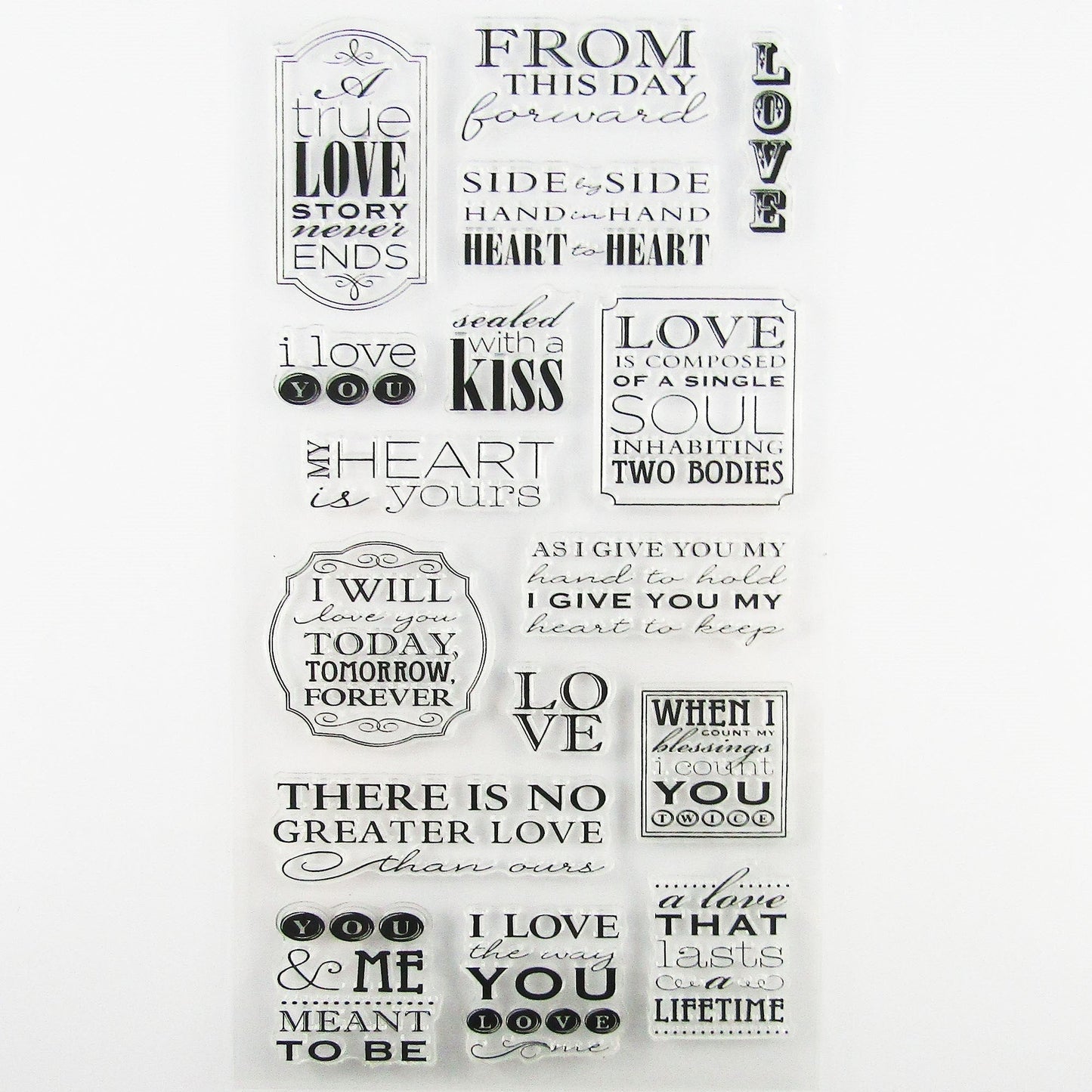 Messages of Love Clear Stamp Silicone Rubber Scrapbooking Card Making