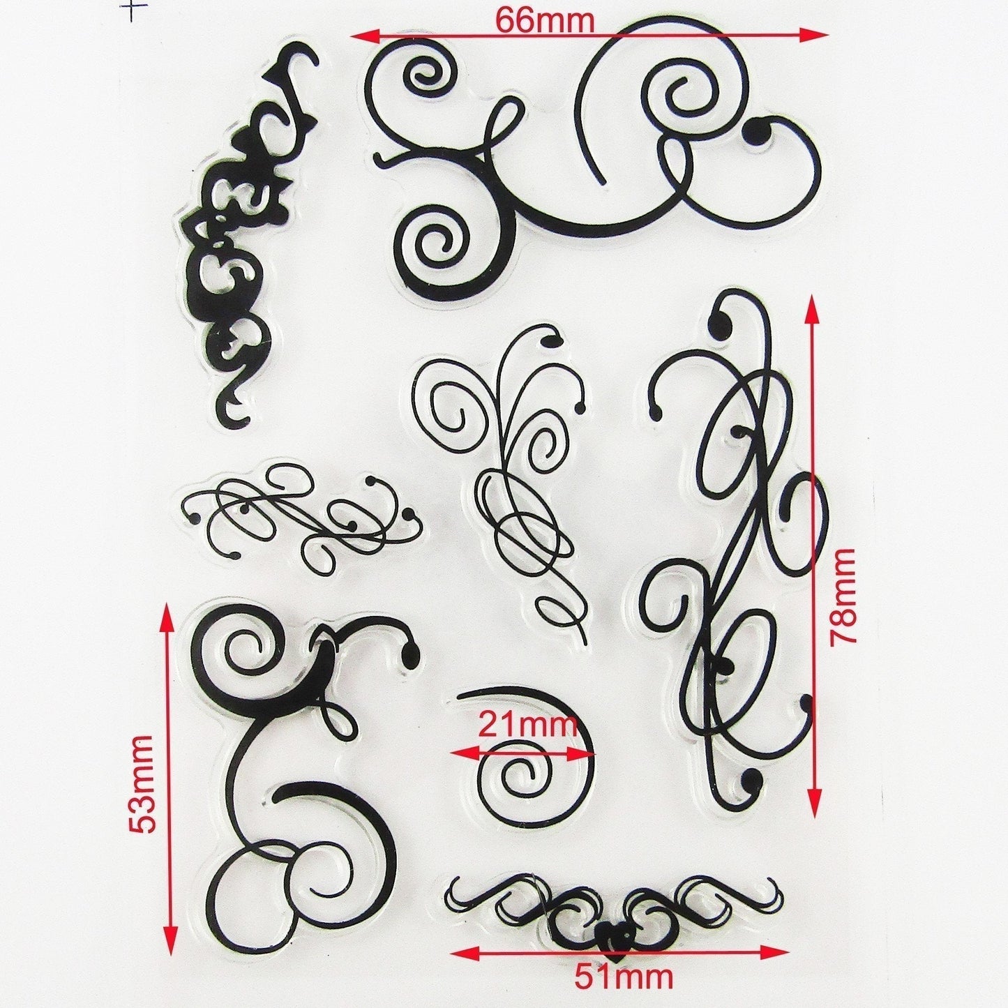 Swirls & Scrolls Clear Stamp Silicone Rubber Scrapbooking Card Making