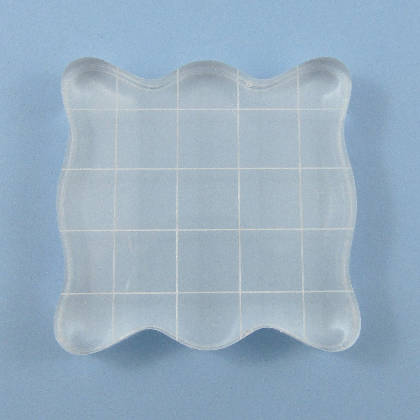 Medium Square Acrylic Clear Stamp Block with Grid Lines for Silicone Stamps 49mm