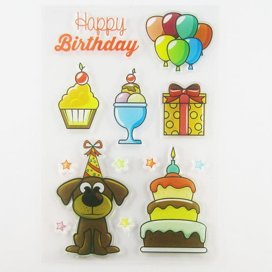Happy Birthday Puppy Clear Stamp Silicone Rubber Scrapbooking Card Making