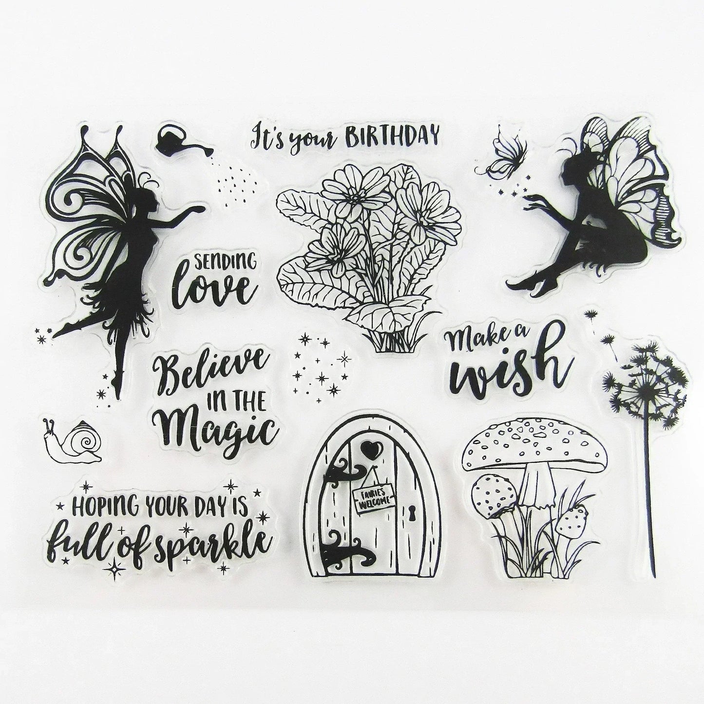 Fairy Magic Birthday Clear Stamp Silicone Rubber Scrapbooking Card Making
