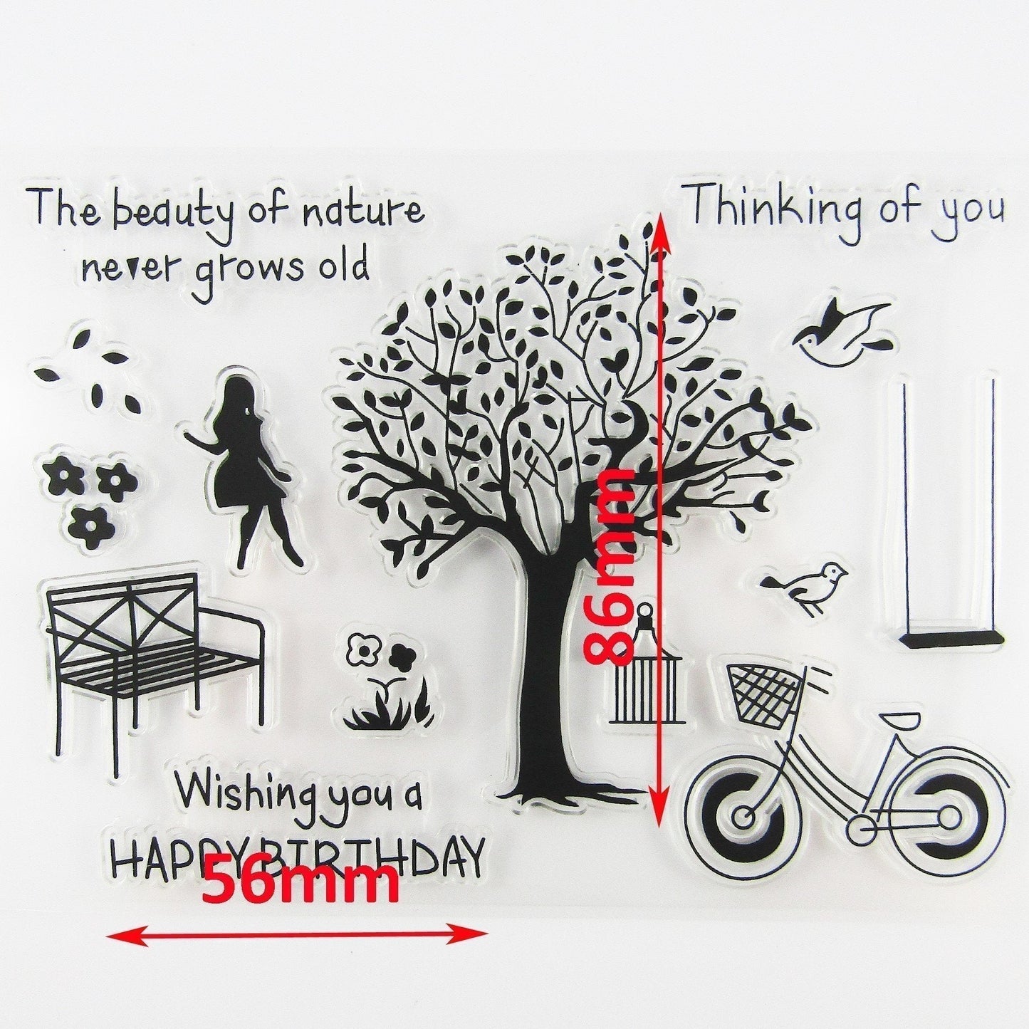 Nature Garden Birthday Clear Stamp Silicone Rubber Scrapbooking Card Making