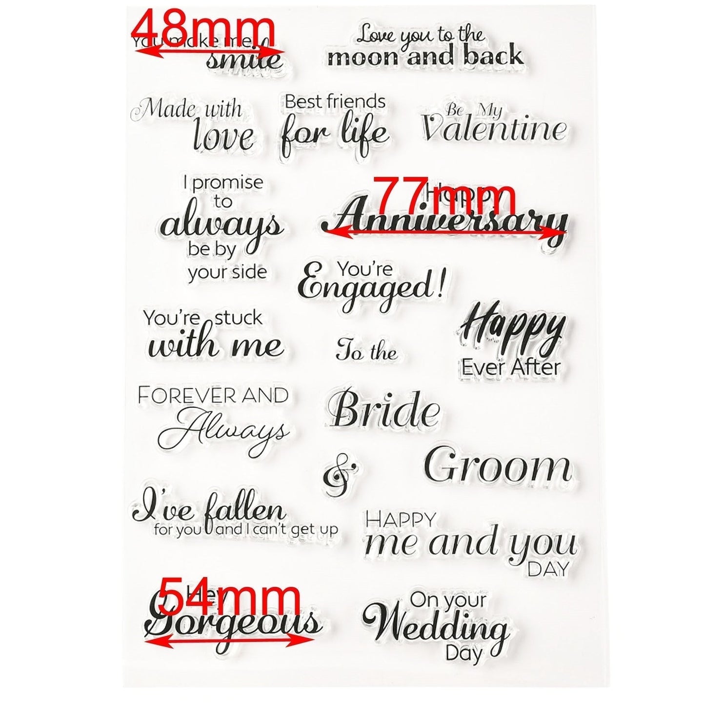 Bride Groom Wedding Message Clear Stamp Silicone Rubber Scrapbooking Card Making