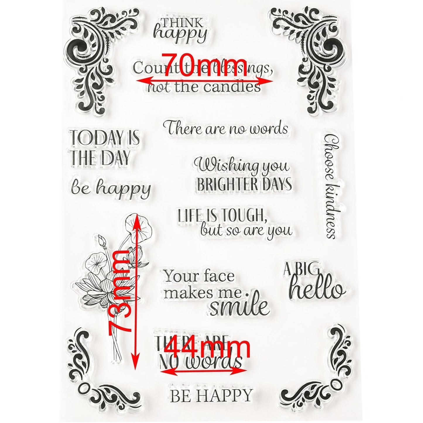 Count the Blessings Message Clear Stamp Silicone Rubber Scrapbooking Card Making