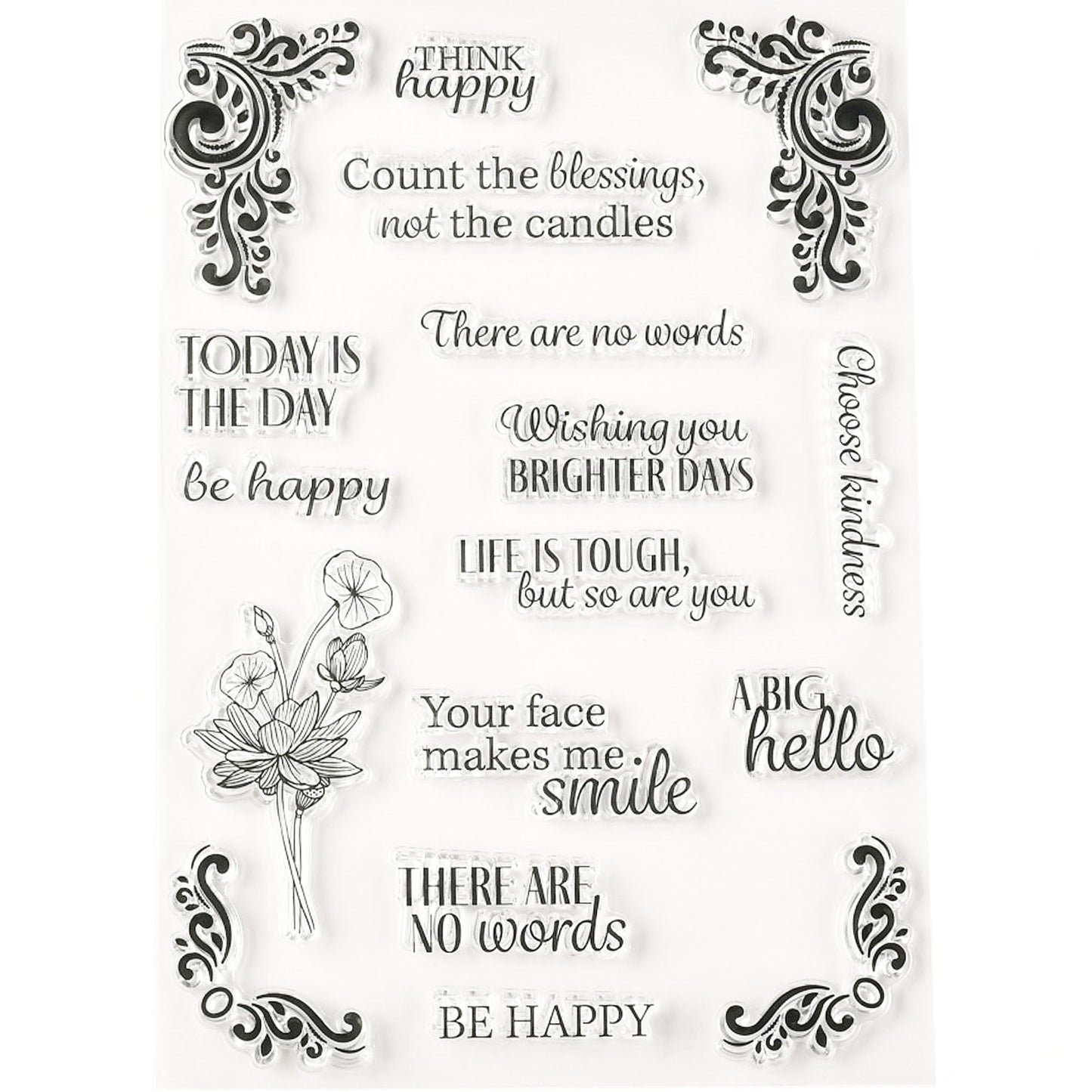 Count the Blessings Message Clear Stamp Silicone Rubber Scrapbooking Card Making