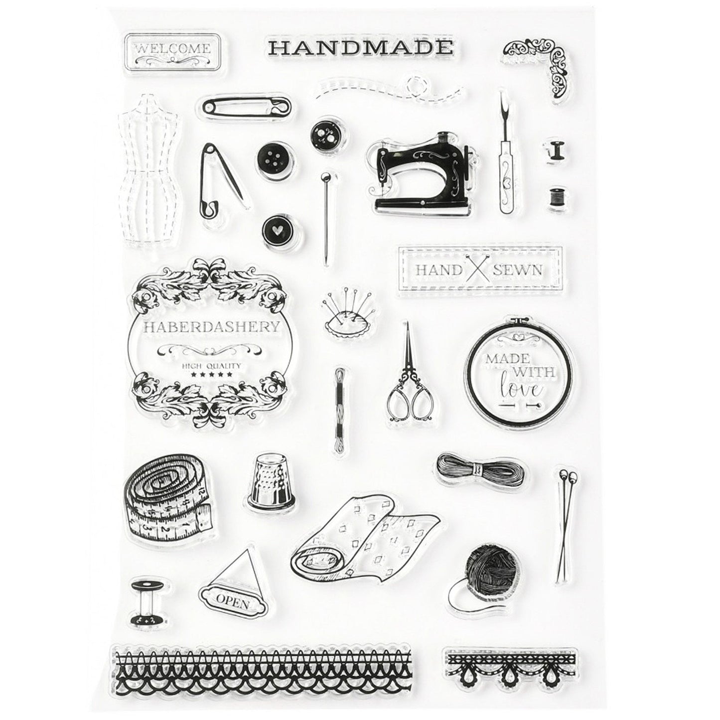 Haberdashery Sewing Clear Stamp Silicone Rubber Scrapbooking Card Making