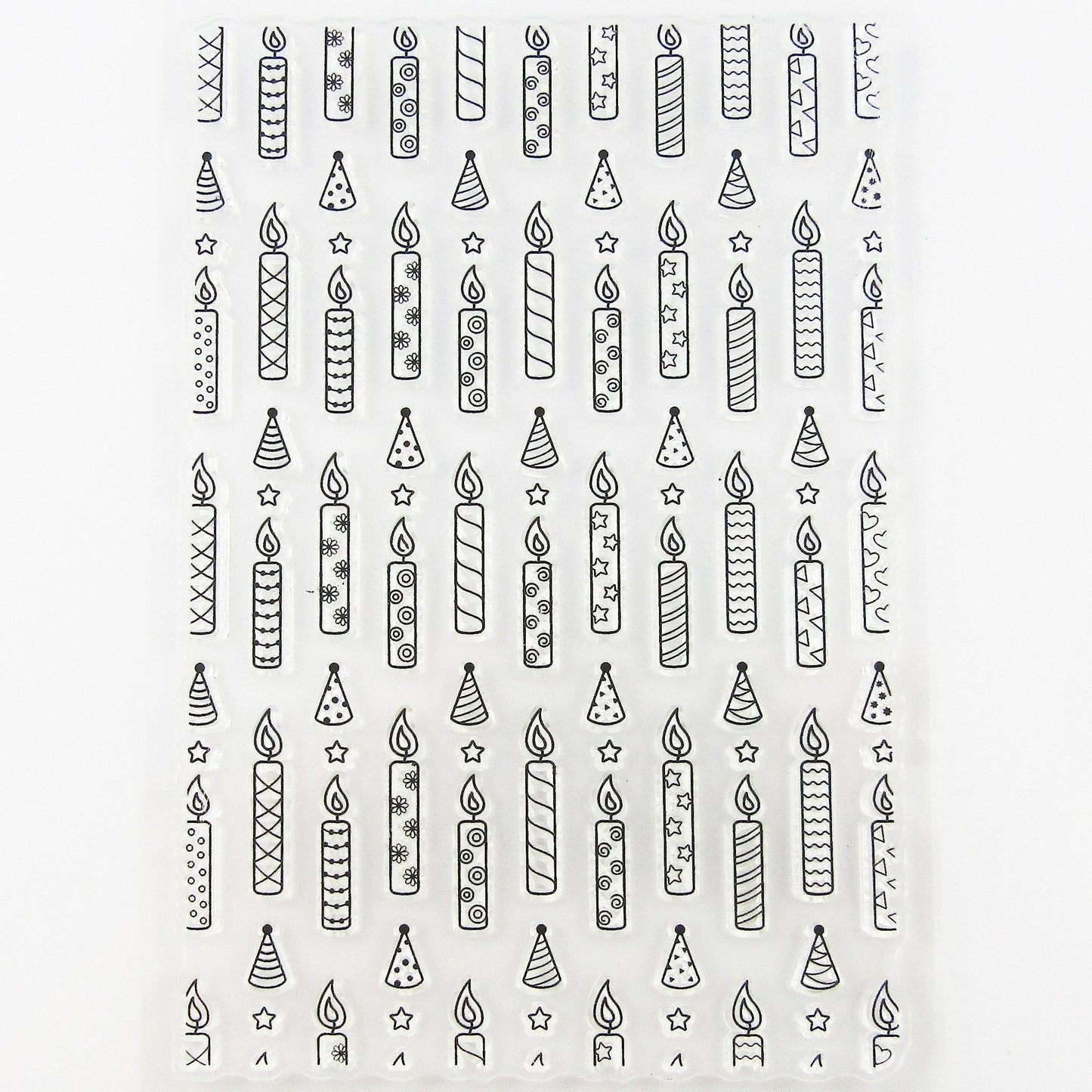 Birthday Candle Background Clear Stamp Sheet Silicone Rubber Journal Card Making