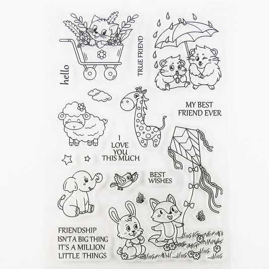 Best Friends Clear Stamp Sheet Silicone Rubber Journal Scrapbook Card Making