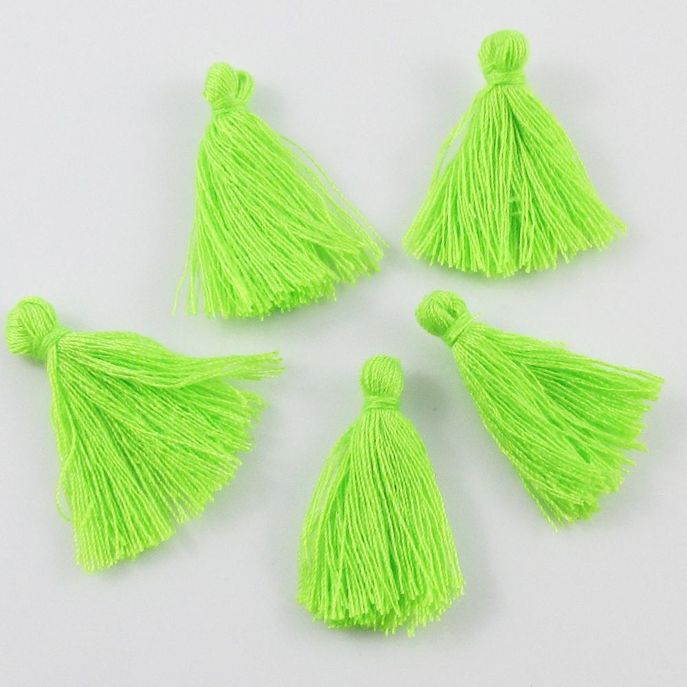Lime Green Cotton Tassel Approx 25-30mm Suit Earring, Bracelet & More Select Qty