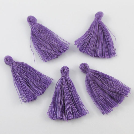 Purple Cotton Tassel Approx 25-30mm Suit Earrings, Bracelets & More Select Qty