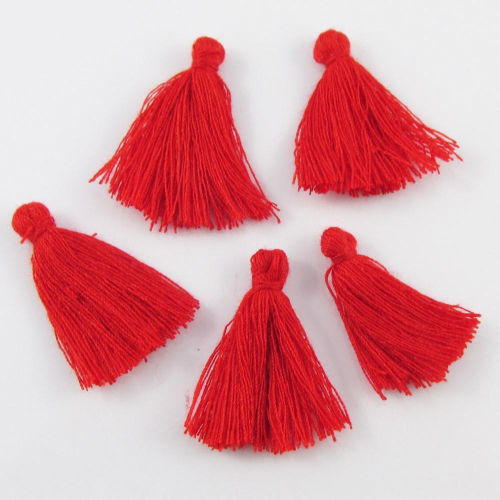 Red Cotton Tassel Approx 25-30mm Suit Earrings, Bracelets & More Select Qty