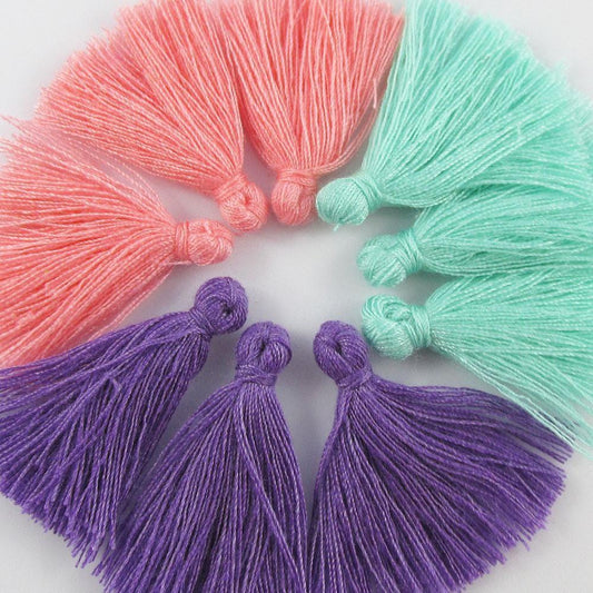 30pce Cotton Tassel Cool Pastels Theme Set Approx 25-30mm Earrings Bracelets etc