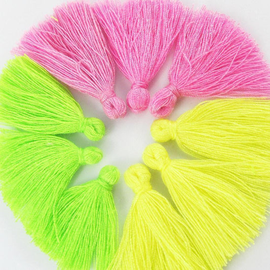 30pce Cotton Tassel Fluro Theme Set Approx 25-30mm Earrings Bracelets etc