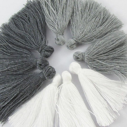 30pce Cotton Tassel Monotone Theme Set Approx 25-30mm Earrings Bracelets etc