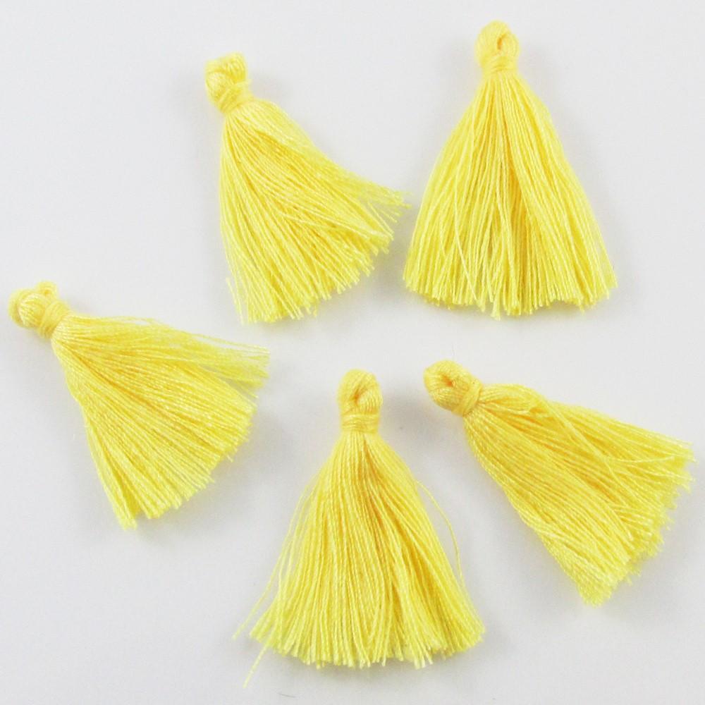 Yellow Cotton Tassel Approx 25-30mm Suit Earrings, Bracelets & More Select Qty