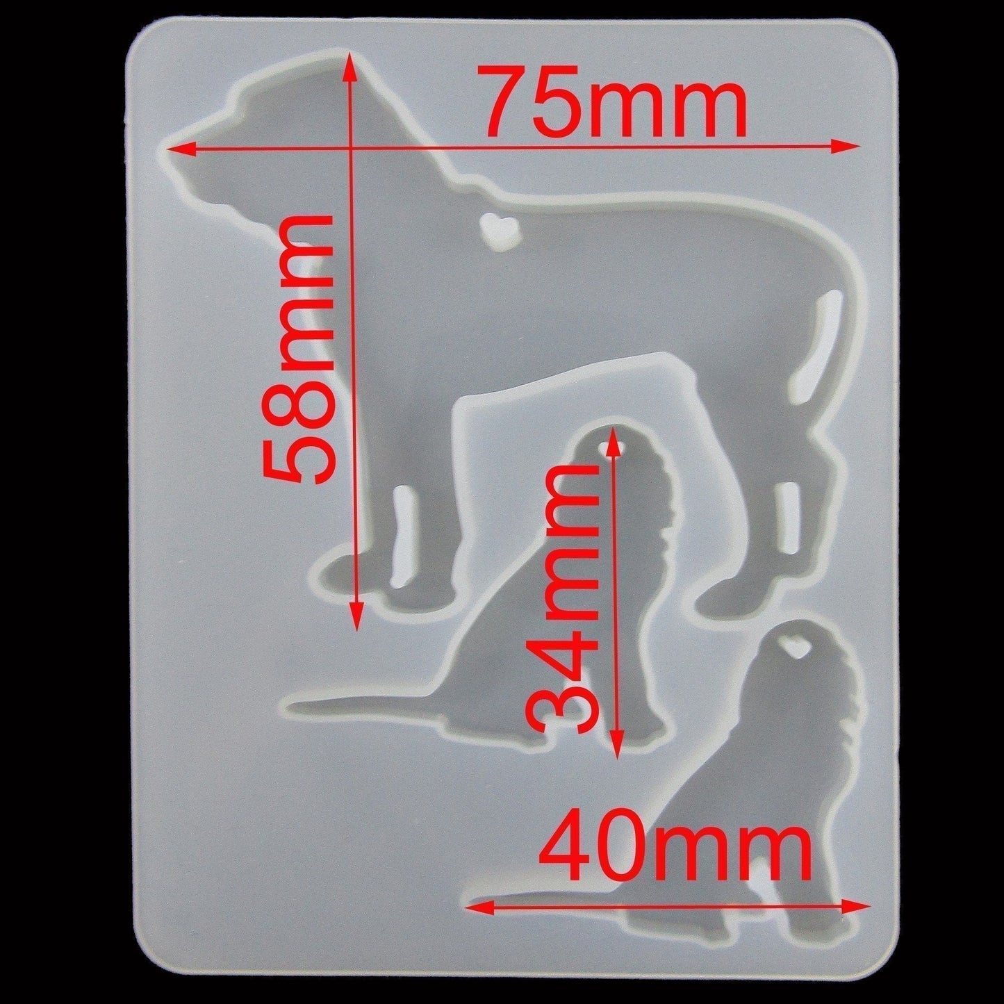 Dog Pendant Silicone Casting Mould for Epoxy Resin Earrings Necklace Keychain