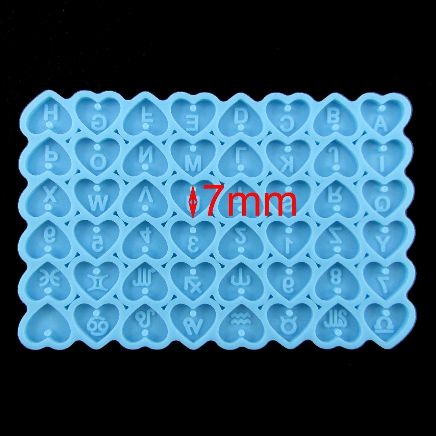MINI Heart Alphabet Number Zodiac Charm Silicone Casting Mould for Epoxy Resin