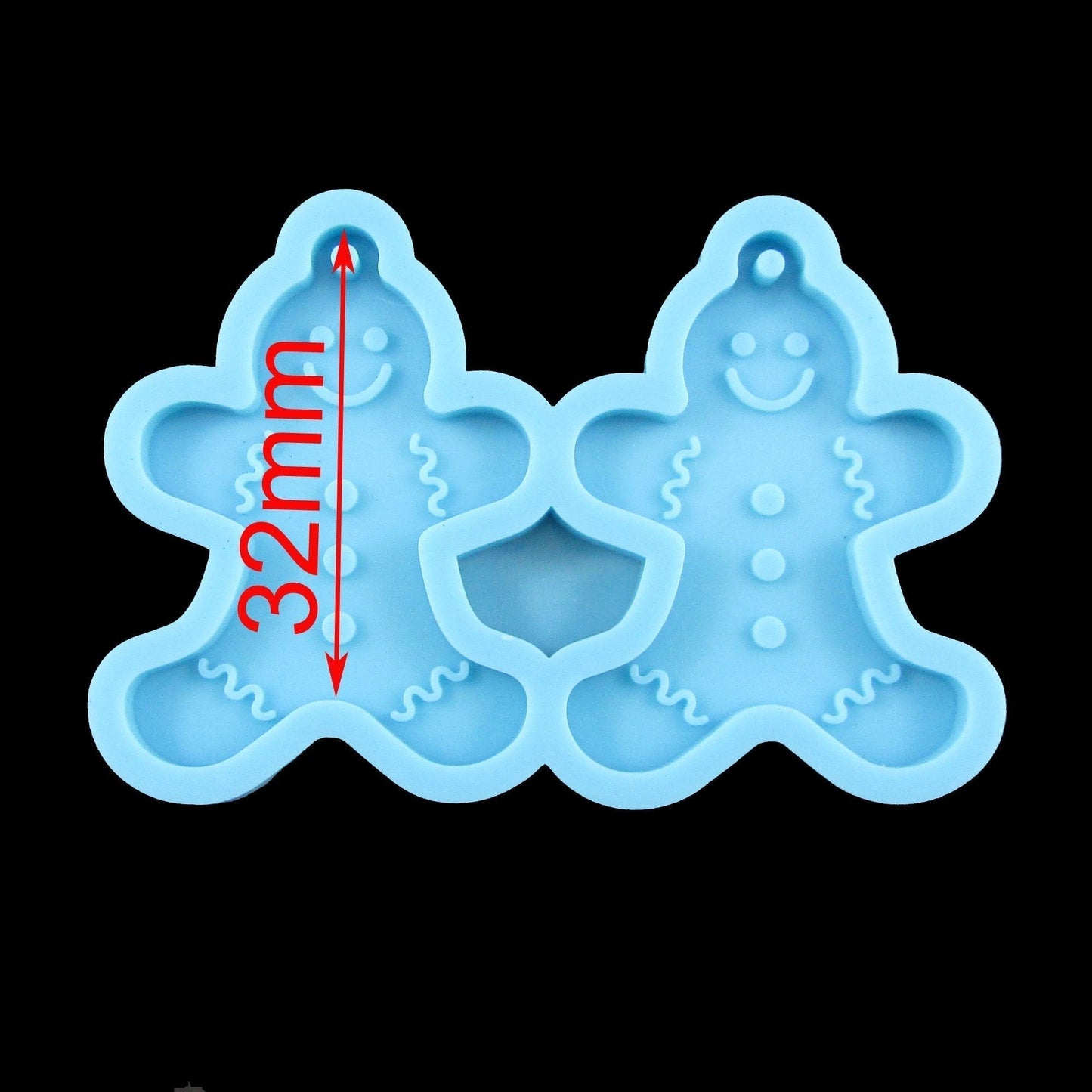 Christmas Gingerbread Man Earring Pendant Silicone Mould for Epoxy Resin