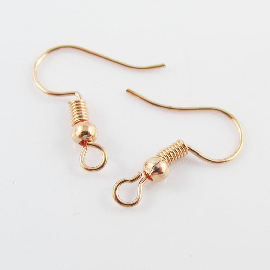 Bulk 20pce (10 Pair) DIY Earring Hook Finding 18x19mm 21 gauge Rose Gold Copper