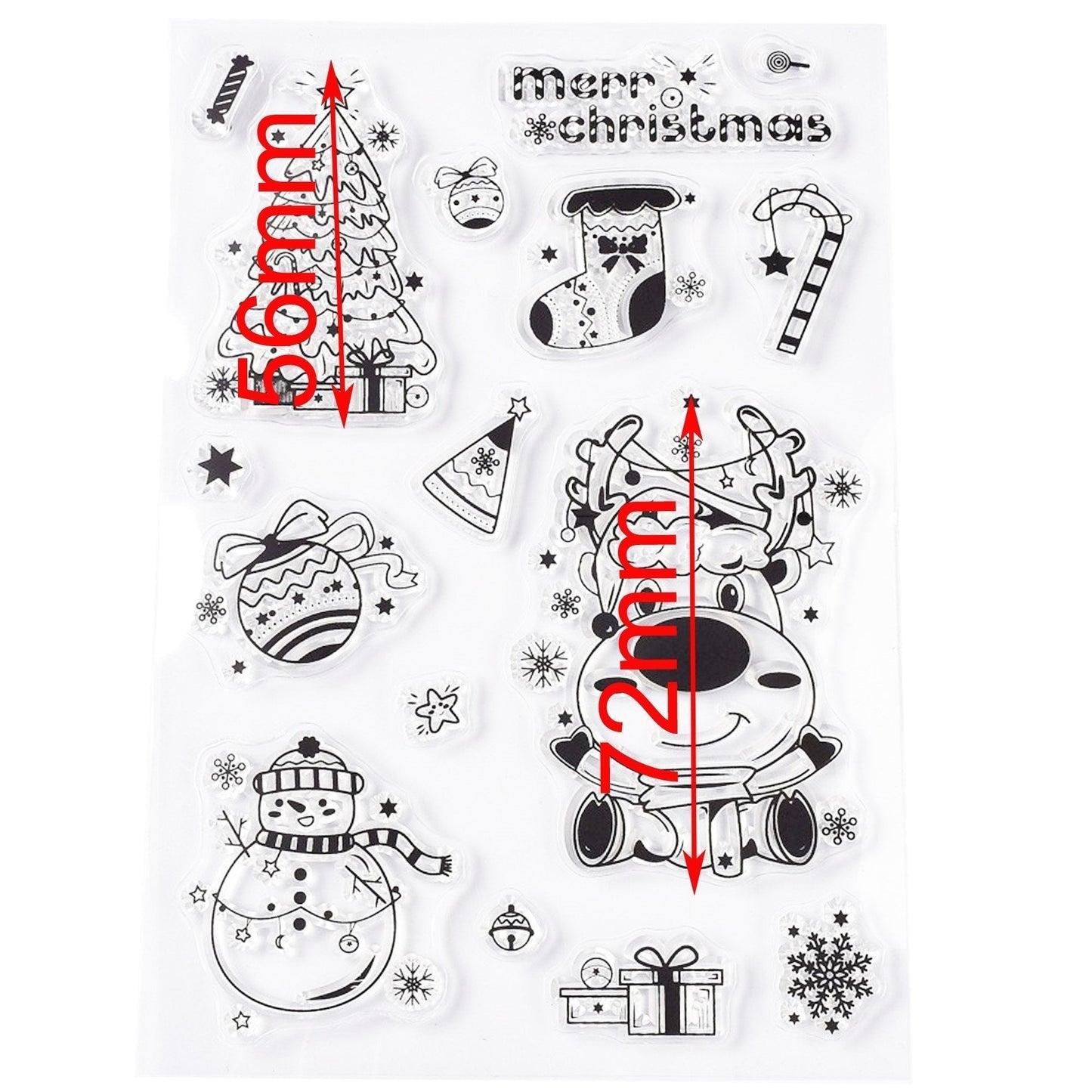 Merry Christmas Reindeer Clear Stamp Silicone Rubber Scrapbooking Card Making